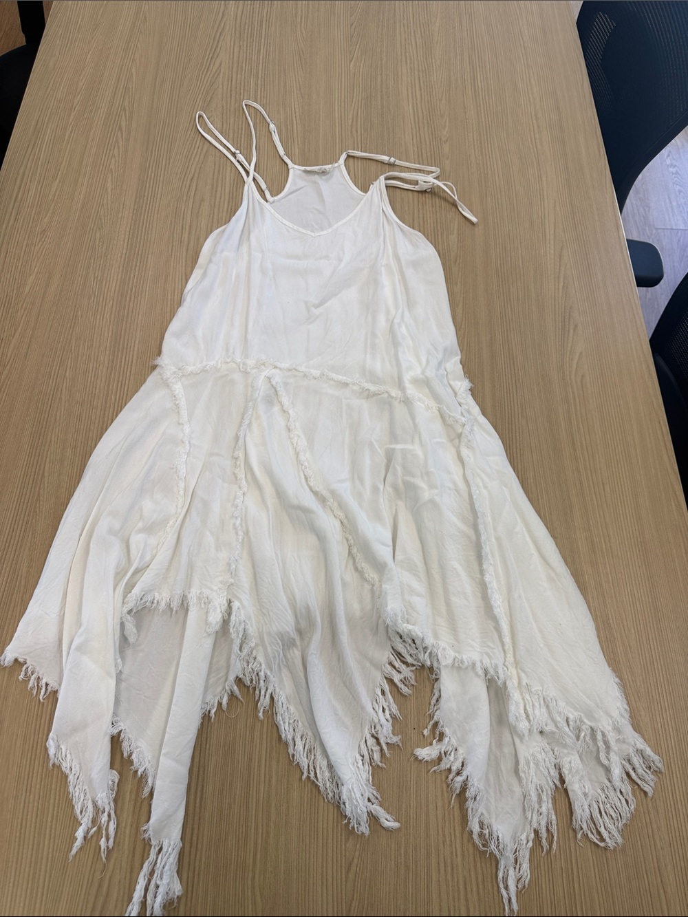 Free People Boho White Handkerchief Hem Slip Dress